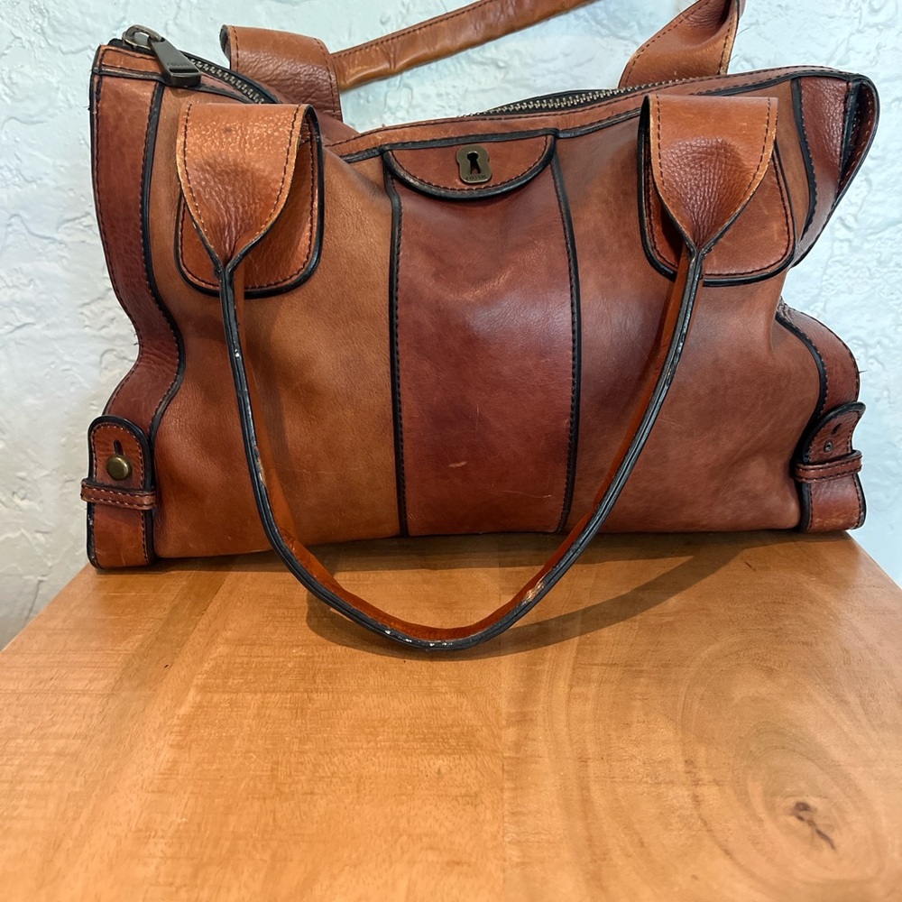 BAG HAS SOLD DO NOT BUY
Vintage Fossil Leather Satchel Brown Heritage Zip - Picture 2 of 7